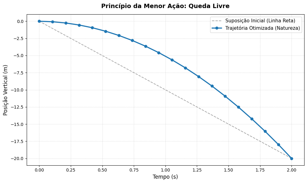Gráfico da Posição Vertical x Tempo